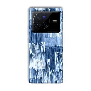 Blue White Lines Phone Customized Printed Back Cover for Vivo X80 Pro