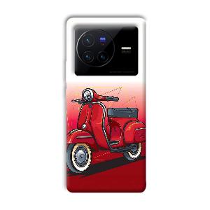 Red Scooter Phone Customized Printed Back Cover for Vivo X80