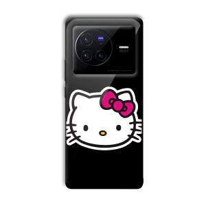 Cute Kitty Customized Printed Glass Back Cover for Vivo X80 Pro