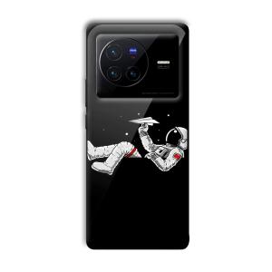 Lazy Astronaut Customized Printed Glass Back Cover for Vivo X80