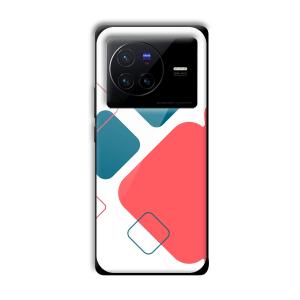 Abstract Squares Customized Printed Glass Back Cover for Vivo X80 Pro