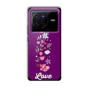 Purple Love Customized Printed Glass Back Cover for Vivo X80