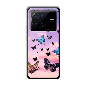 Butterflies Customized Printed Glass Back Cover for Vivo X80