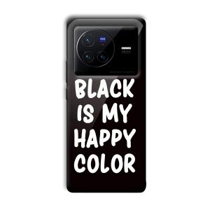 Black is My Happy Color Customized Printed Glass Back Cover for Vivo X80