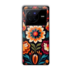 Flowers Customized Printed Glass Back Cover for Vivo X80 Pro