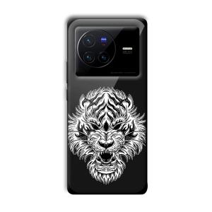 Angry Lion Customized Printed Glass Back Cover for Vivo X80 Pro