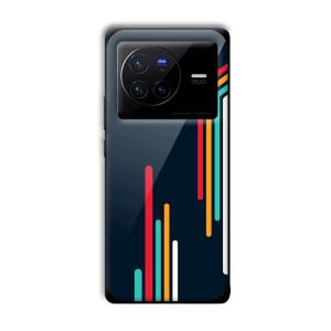 Colorful Stripes Customized Printed Glass Back Cover for Vivo X80 Pro