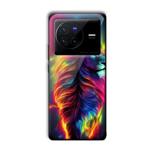 Neon Lion Customized Printed Glass Back Cover for Vivo X80