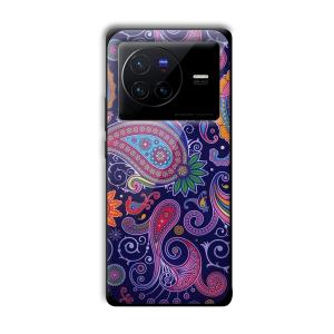 Purple Art Customized Printed Glass Back Cover for Vivo X80