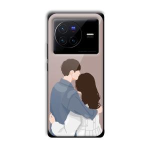 Cute Couple Customized Printed Glass Back Cover for Vivo X80 Pro