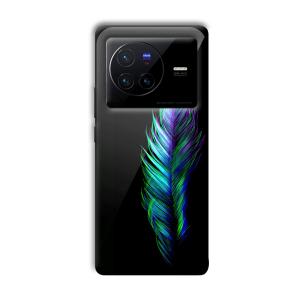 Neon Feather Customized Printed Glass Back Cover for Vivo X80