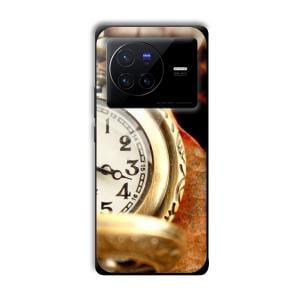 Golden Watch Customized Printed Glass Back Cover for Vivo X80 Pro
