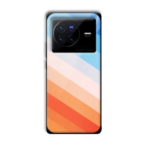 Colorful Stripes Customized Printed Glass Back Cover for Vivo X80 Pro