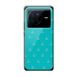 Teal Anchor Customized Printed Glass Back Cover for Vivo X80