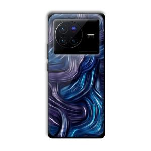 Blue Waves Customized Printed Glass Back Cover for Vivo X80 Pro