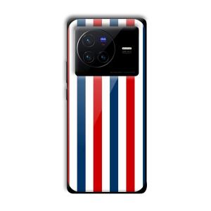 Red and Blue Customized Printed Glass Back Cover for Vivo X80