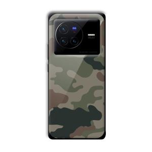 Green Camo Customized Printed Glass Back Cover for Vivo X80