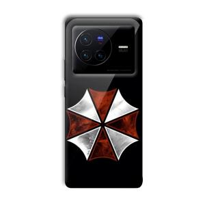 Red and Silver Customized Printed Glass Back Cover for Vivo X80 Pro