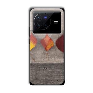 Rusty Leaves Customized Printed Glass Back Cover for Vivo X80 Pro