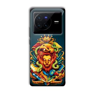 Fiery Lion Customized Printed Glass Back Cover for Vivo X80 Pro