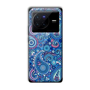 Blue Pattern Customized Printed Glass Back Cover for Vivo X80