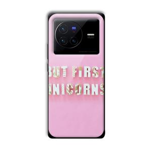 Unicorns Customized Printed Glass Back Cover for Vivo X80 Pro