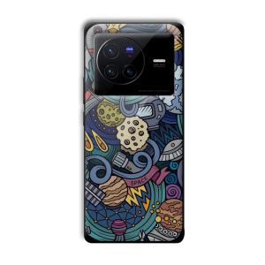 Space Graffiti Customized Printed Glass Back Cover for Vivo X80
