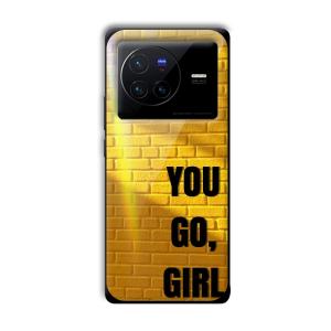 You Go Girl Customized Printed Glass Back Cover for Vivo X80 Pro