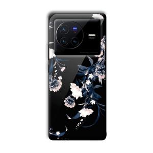 Dark Flowers Customized Printed Glass Back Cover for Vivo X80