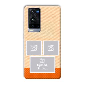 Orange Background Customized Printed Back Cover for Vivo X60 Pro Plus