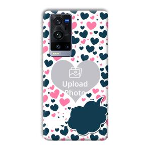 Blue & Pink Hearts Customized Printed Back Cover for Vivo X60 Pro Plus
