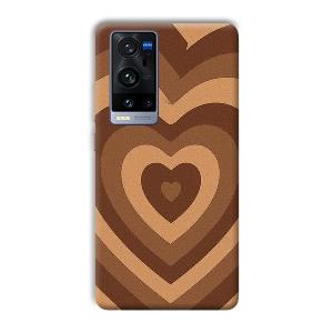 Brown Hearts Phone Customized Printed Back Cover for Vivo X60 Pro Plus