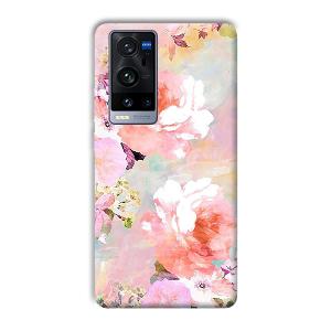 Floral Canvas Phone Customized Printed Back Cover for Vivo X60 Pro Plus