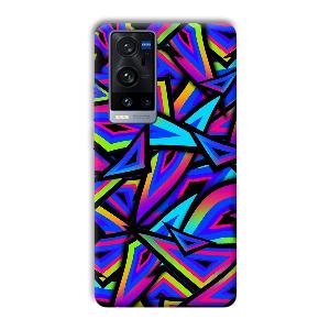 Blue Triangles Phone Customized Printed Back Cover for Vivo X60 Pro Plus