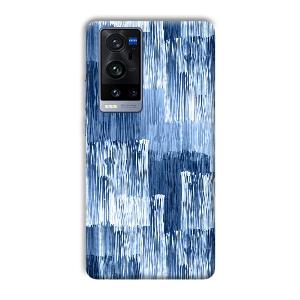 Blue White Lines Phone Customized Printed Back Cover for Vivo X60 Pro Plus