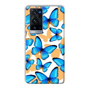 Blue Butterflies Phone Customized Printed Back Cover for Vivo X60 Pro Plus