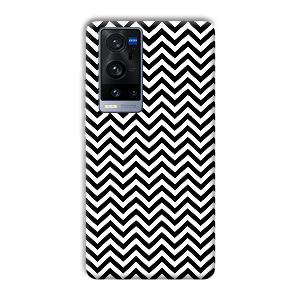 Black White Zig Zag Phone Customized Printed Back Cover for Vivo X60 Pro Plus