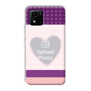 Purple Hearts Customized Printed Back Cover for Vivo Y01
