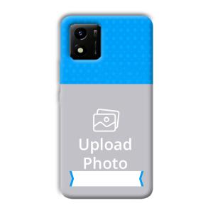 Sky Blue & White Customized Printed Back Cover for Vivo Y01