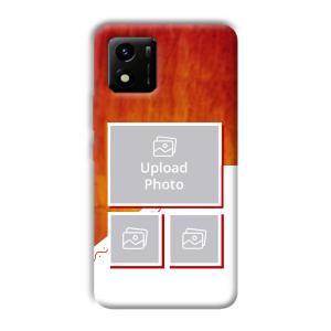 Red White Background Customized Printed Back Cover for Vivo Y01