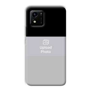 Black & Grey Customized Printed Back Cover for Vivo Y01