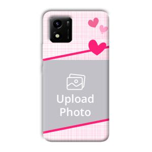 Pink Check Customized Printed Back Cover for Vivo Y01