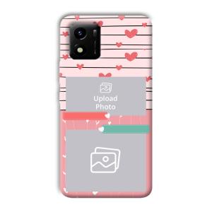 Pink Hearts Customized Printed Back Cover for Vivo Y01