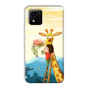 Giraffe & The Boy Phone Customized Printed Back Cover for Vivo Y01