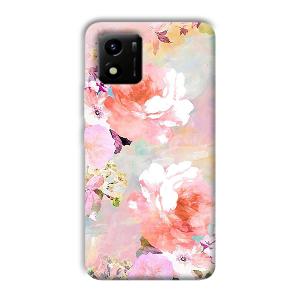 Floral Canvas Phone Customized Printed Back Cover for Vivo Y01