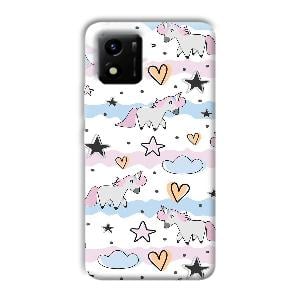 Unicorn Pattern Phone Customized Printed Back Cover for Vivo Y01