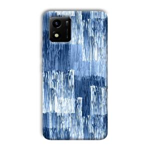 Blue White Lines Phone Customized Printed Back Cover for Vivo Y01
