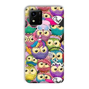 Colorful Owls Phone Customized Printed Back Cover for Vivo Y01