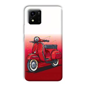 Red Scooter Phone Customized Printed Back Cover for Vivo Y01