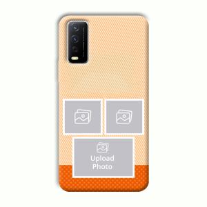 Orange Background Customized Printed Back Cover for Vivo Y12G